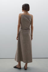 Linen-Blend Flowing Maxi Dress