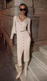 Darcy | Knitted V-Neck Midi Dress