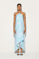 Iris Print Silk Dress