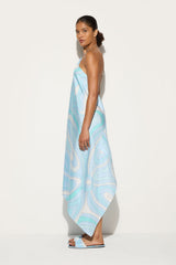 Iris Print Silk Dress