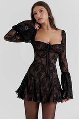 Mabel | Long Sleeved Lace Mini Dress