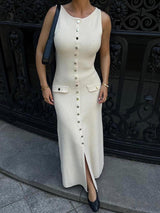 Fiona | Knit Sleeveless Maxi Dress
