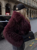 Noemi | Cropped Fluffy Jacket With Notch Lapel