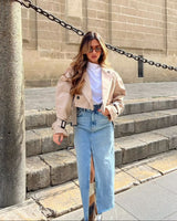 Lylah | Cropped Belted Trench Coat