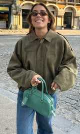 Kaori | Suede Textured Pilot Jacket