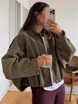 Kaori | Suede Textured Pilot Jacket