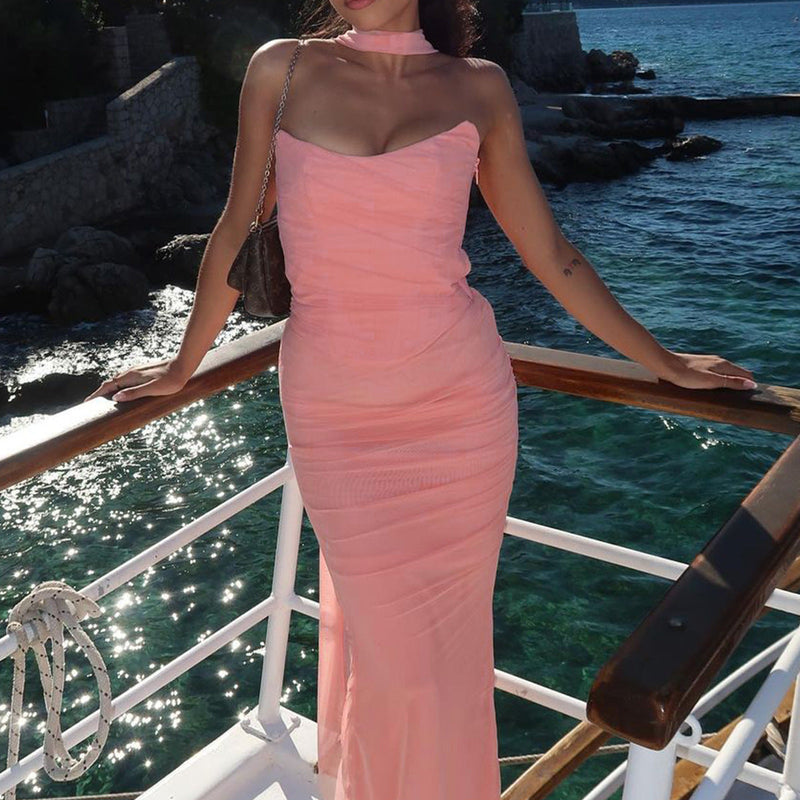 Aniyah | Strapless Bodycon Maxi Dress