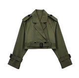 Lylah | Cropped Belted Trench Coat