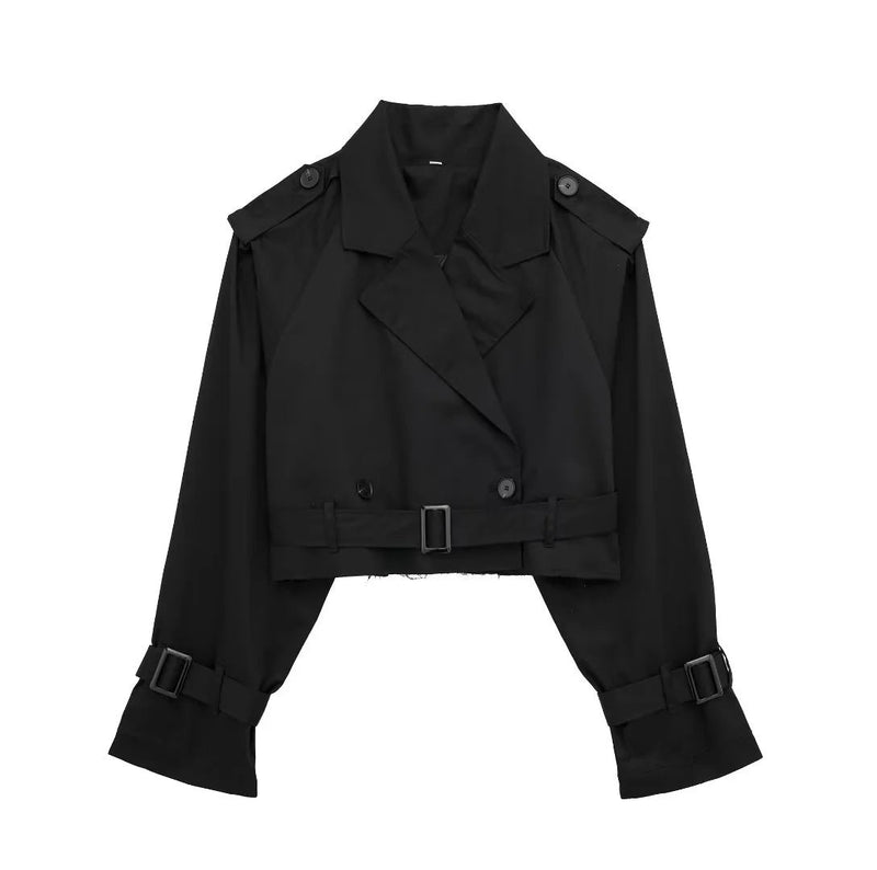 Lylah | Cropped Belted Trench Coat